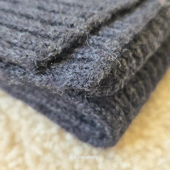 NWOT Extra Fine Merino Wool Scarf Italian Yarn Charcoal Grey Ribbed - Picture 13 of 13